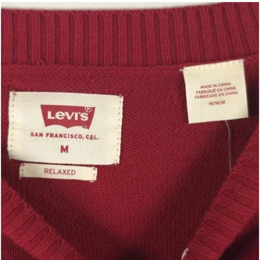 NWT‎ LEVI’S RELAXED Rib Crew Neck Rib Cuffs Knit Pullover Sweater UNISEX Size M